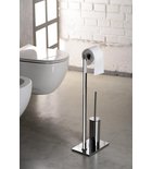 Photo: Freestanding Toilet Paper/Brush Holder, square/chrome