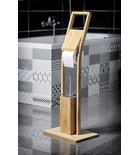 Photo: BAMBUS Freestanding Toilet Paper and Brush Holder, square, bamboo