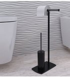 Photo: FLORIDA Freestanding Toilet Paper/Brush Holder, black matt