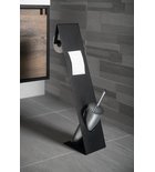 Photo: SYDNEY Freestanding Toilet Paper/Brush Holder, black/chrome