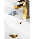 Photo: Metal washbasin overflow cover, 30 mm, gold