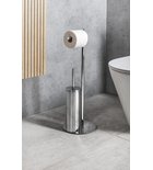 Photo: CIRCE toilet paper holder with toilet brush, round, chrome
